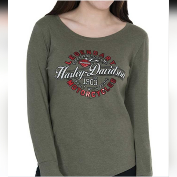 Harley-Davidson Women's Podium Foiled Long Sleeve T-shirt - Picture 2 of 6